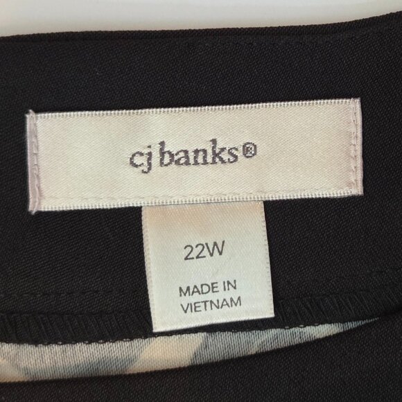 CJ Banks Women’s Sleeveless Shift Dress, Black/tan/cream, 22W, Worn One Time - Picture 6 of 8